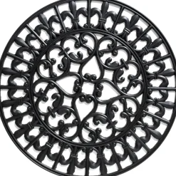 Rubbermat Antiek French Lily zwart D 60 H 60 cm