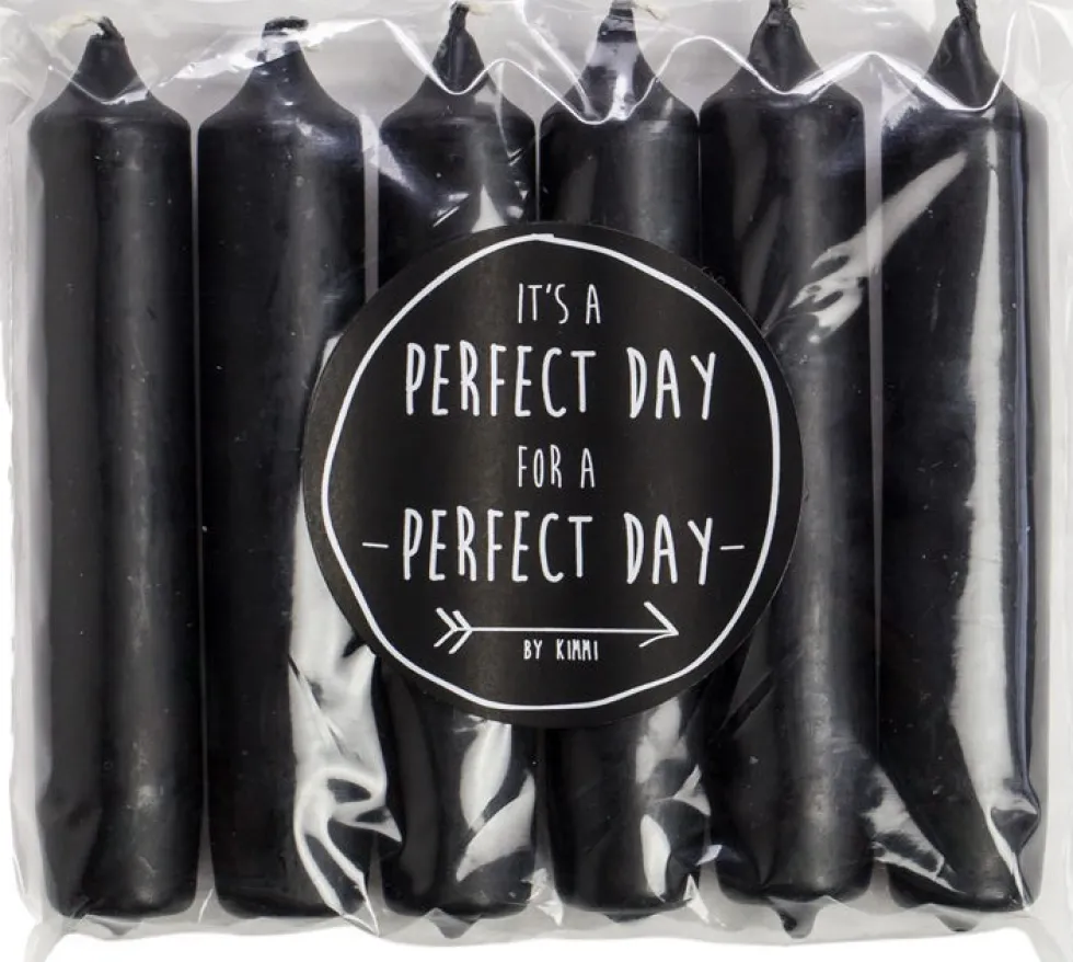 Rustik Lys dinerkaars Cadeau zwart 5 uur 6 stuks