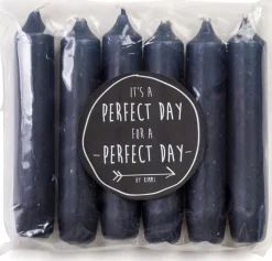 Rustik Lys dinerkaars Cadeau blauw 6 uur 6 stuks
