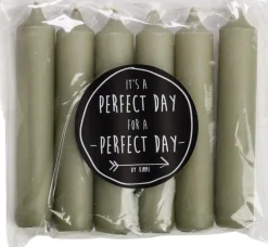 Rustik Lys dinerkaars Cadeau groen 6 uur 6 stuks