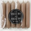 Rustik Lys dinerkaars Cadeau taupe 5 uur 6 stuks