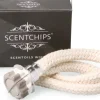 ScentChips doosje met lont en steen wit D 2 H 4 cm