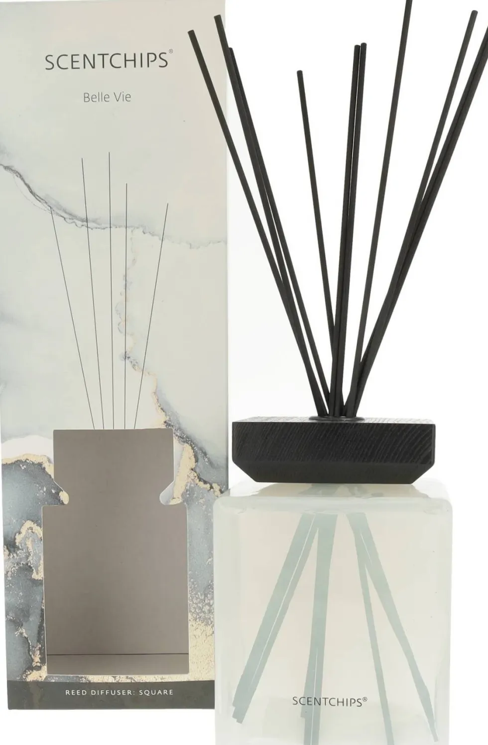 ScentChips geurstokjes Square Belle Vie zwart / wit 1000 ml