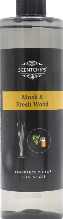 Scentchips navulling geurstokjes Musk & Freshwood 400 ml