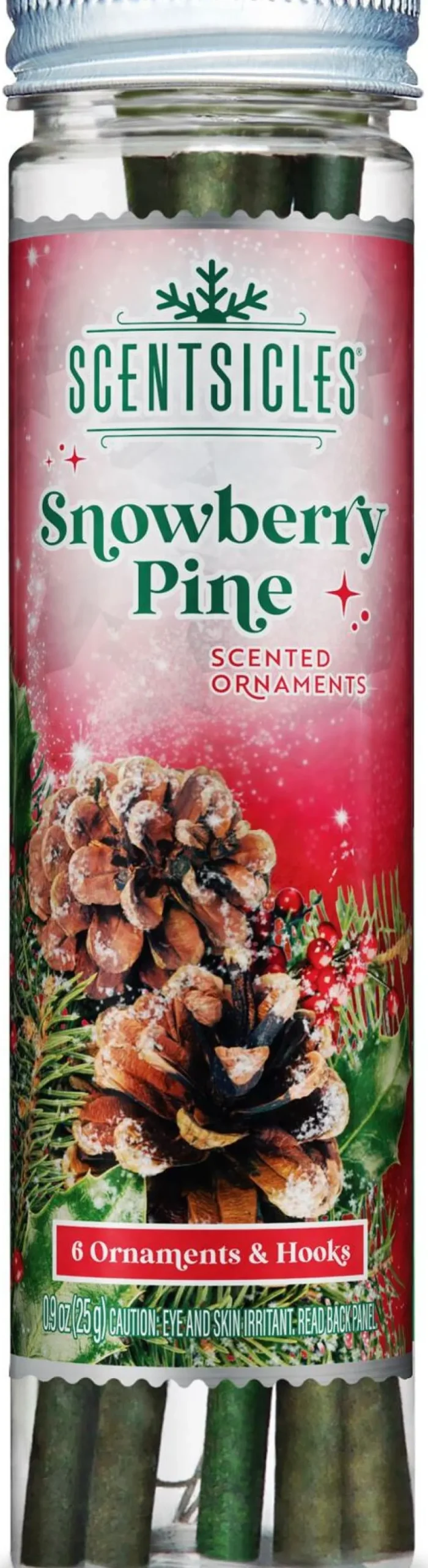 Scentsicles geurstokjes Scented Ornaments snowberry pine 6 stuks