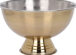 Schaal op voet rvs goud D 39 H 24 cm