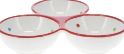 Serveerschaal Peperkoek wit 3-vaks D 19 H 4,3 cm