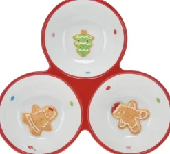 Serveerschaal Peperkoek wit 3-vaks D 19 H 4,3 cm