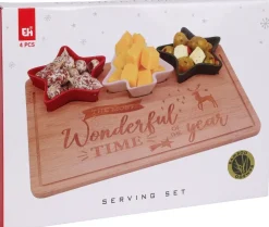 Serveerset Kerst 4 wit / rood / groen 4-delig
