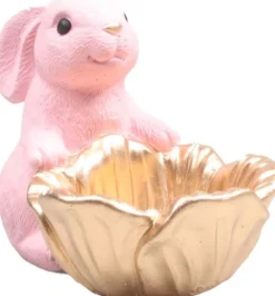 SID decoratieschaal Bunco haasje roze 16,5 x 11,5 x 13 cm