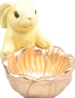 SID decoratieschaal Bunco haasje geel 19,5 x 12,5 x 14,5 cm