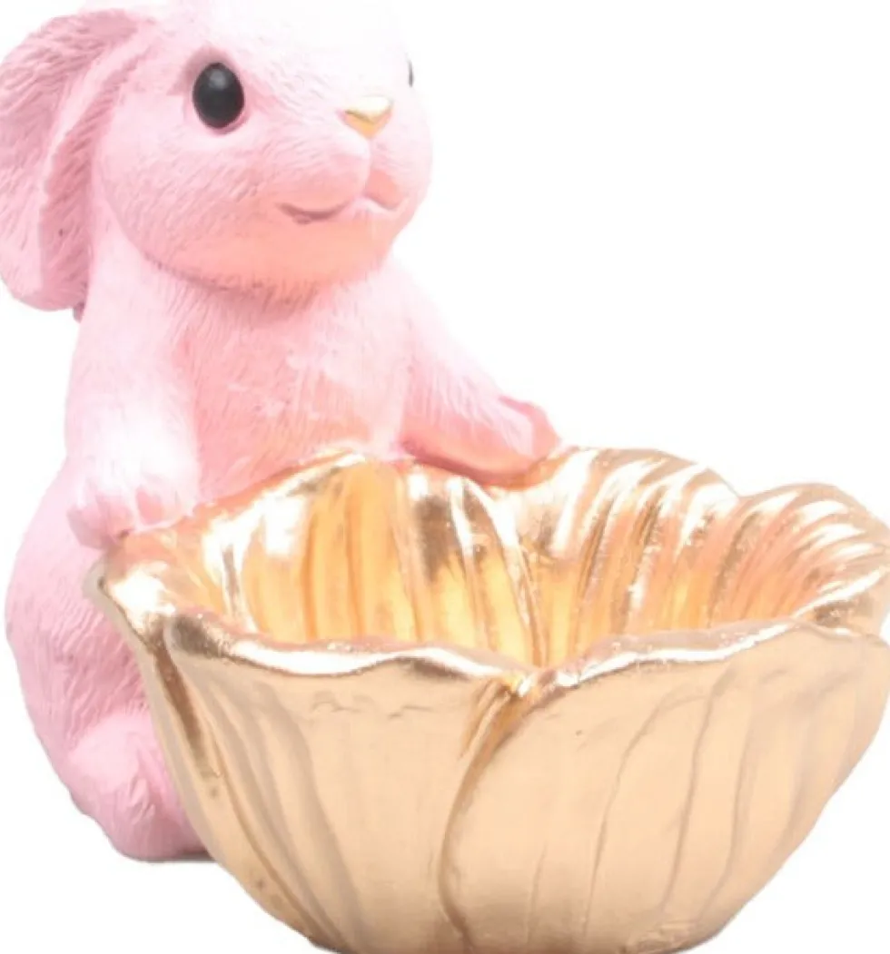 SID decoratieschaal Bunco haasje roze 19,5 x 12,5 x 14,5 cm