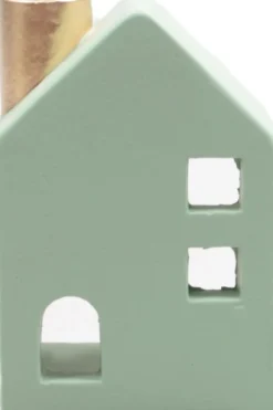 SID waxinelichthouder Huisje groen 11 x 8 x 16 cm