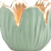 SID waxinelichthouder Tulipa groen / goud D 8,5 H 6,5 cm