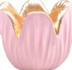 SID waxinelichthouder Tulipa roze / goud D 8,5 H 6,5 cm