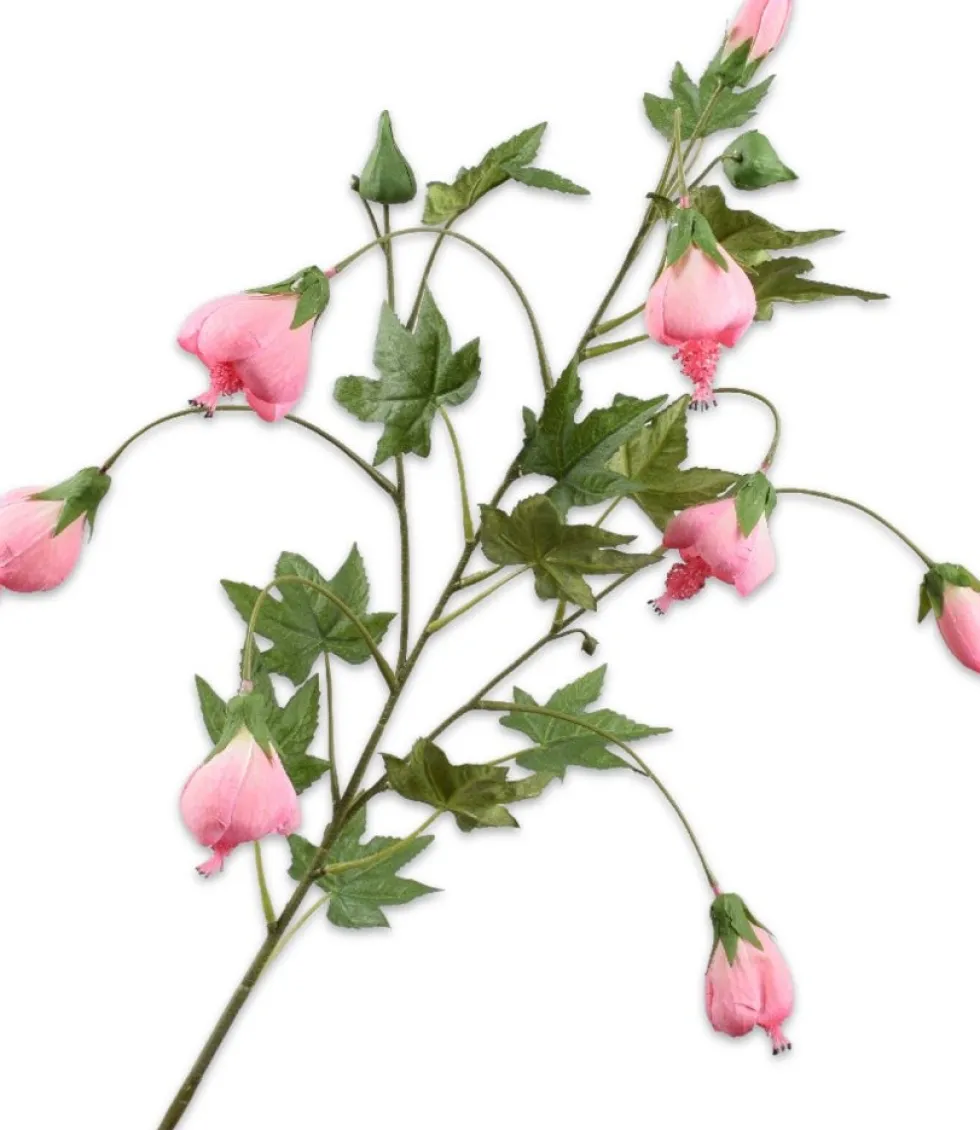 Silk-ka kunstbloem Abutilon roze H 98 cm