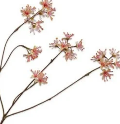 Silk-ka kunstbloem Capparis geel / roze H 43 cm
