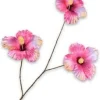 Silk-ka kunstbloem Chinese roos roze H 124 cm