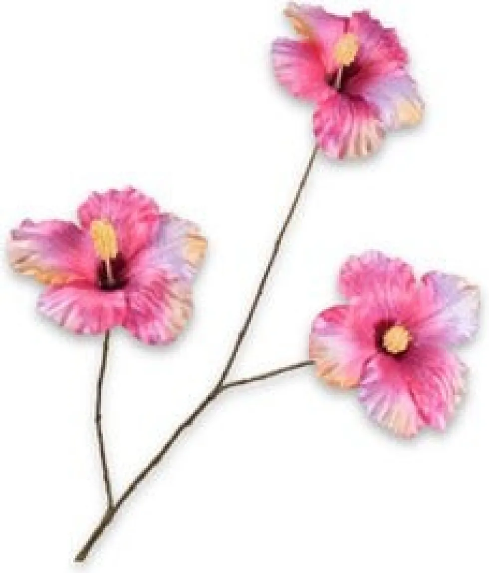 Silk-ka kunstbloem Chinese roos roze H 124 cm