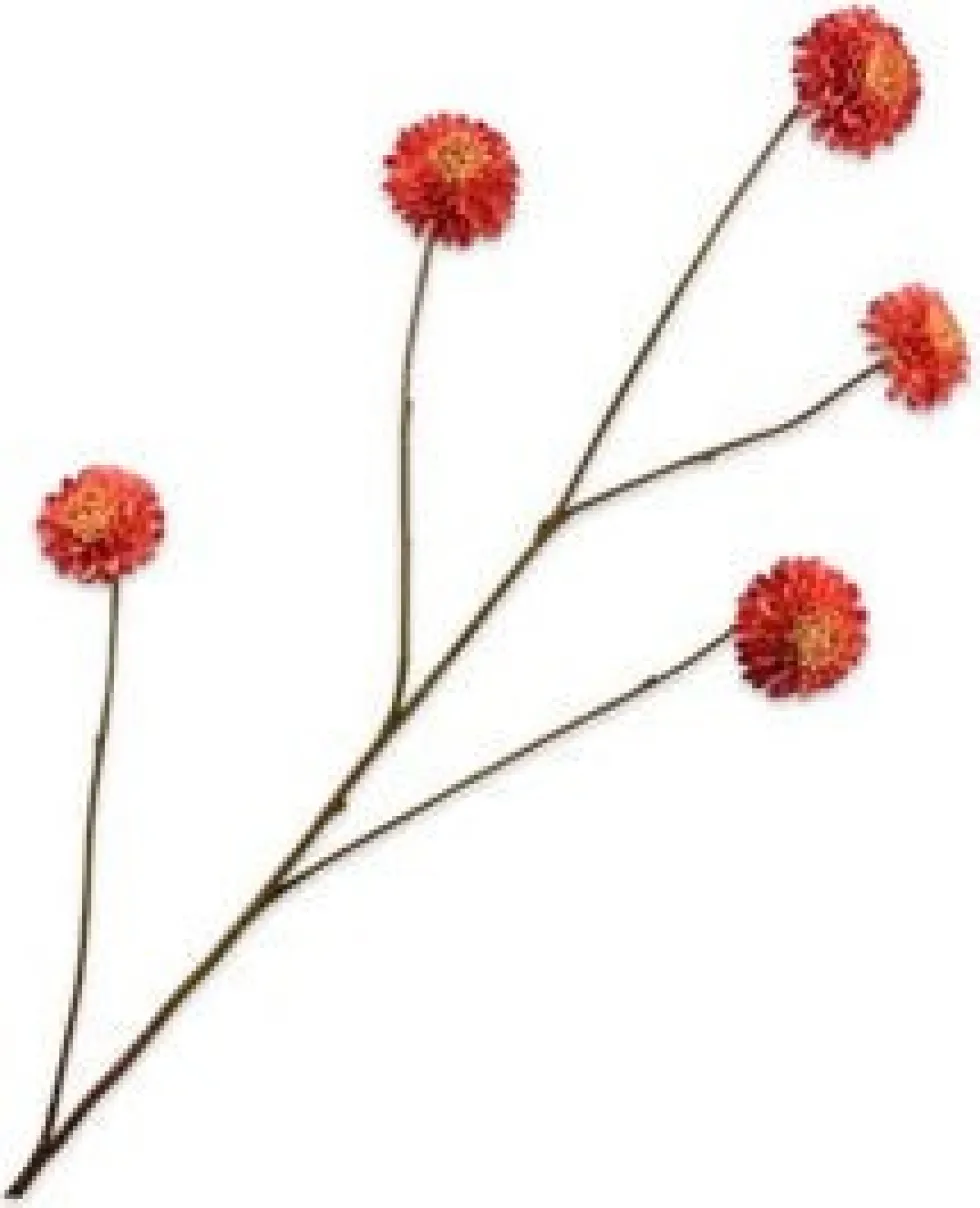 Silk-ka kunstbloem Dahlia rood H 90 cm