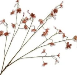Silk-ka kunstbloem Gaura crème / bruin H 14 cm