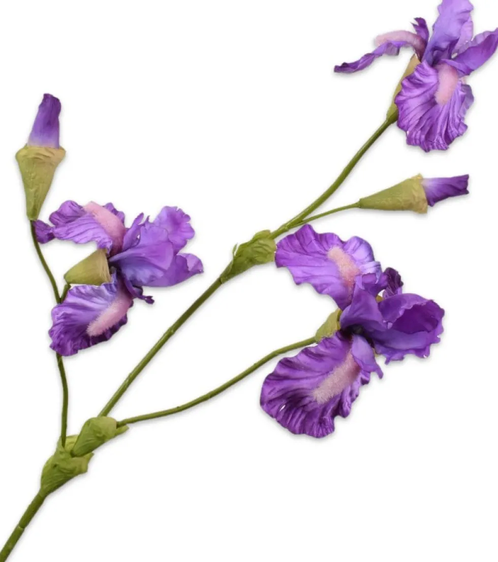 Silk-ka kunstbloem Iris paars H 102 cm