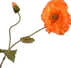 Silk-ka kunstbloem Klaproos oranje H 67 cm