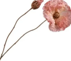Silk-ka kunstbloem Klaproos roze H 52 cm