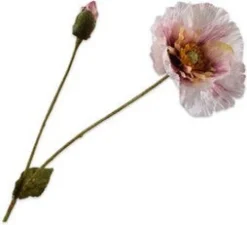 Silk-ka kunstbloem Klaproos roze H 74 cm