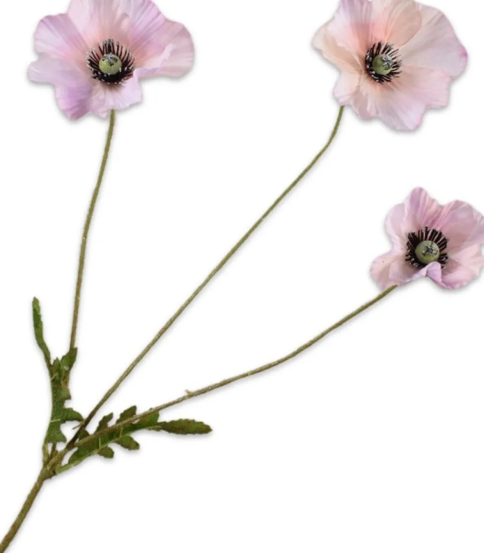 Silk-ka kunstbloem Klaproos roze H 81 cm