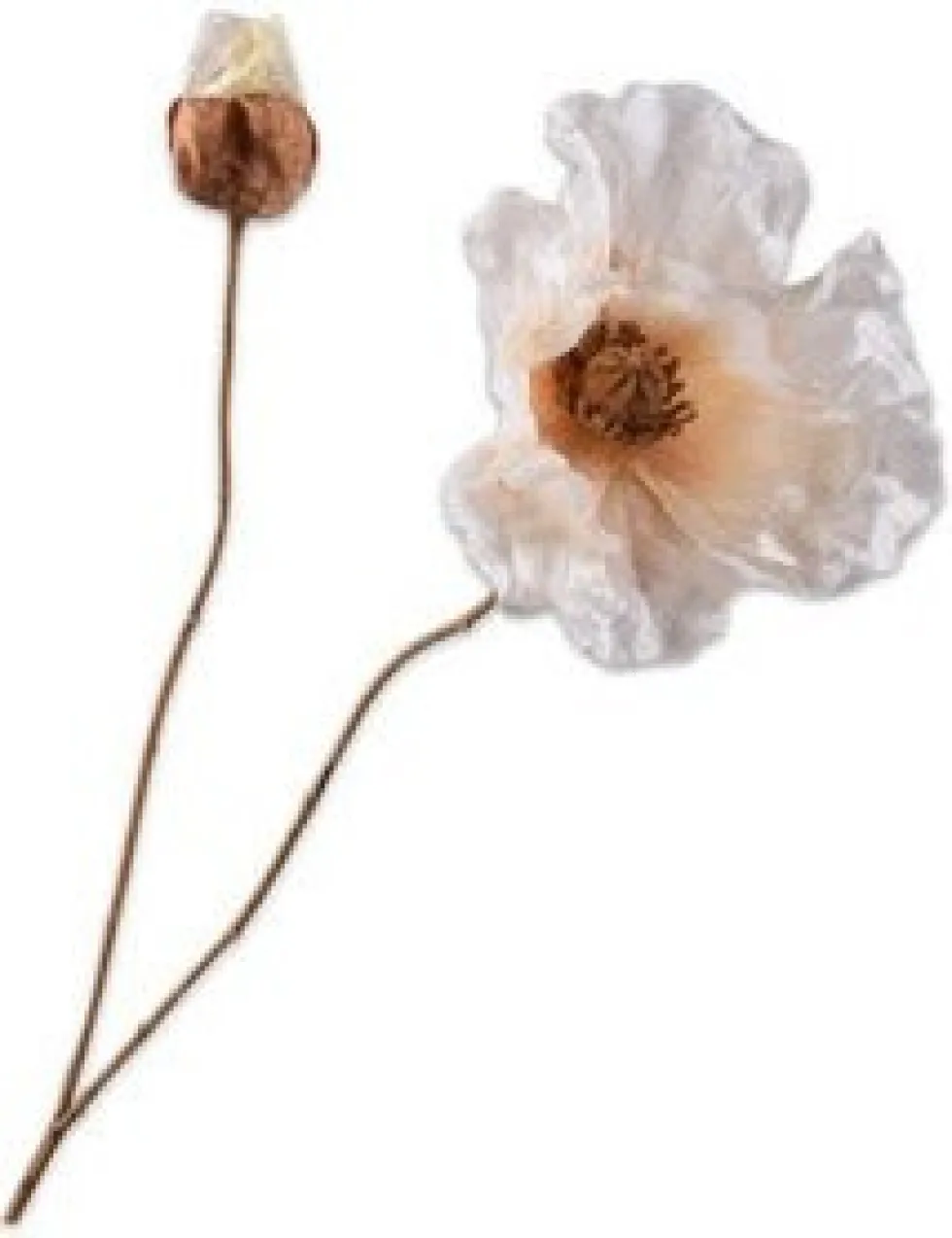 Silk-ka kunstbloem Klaproos wit H 35 cm