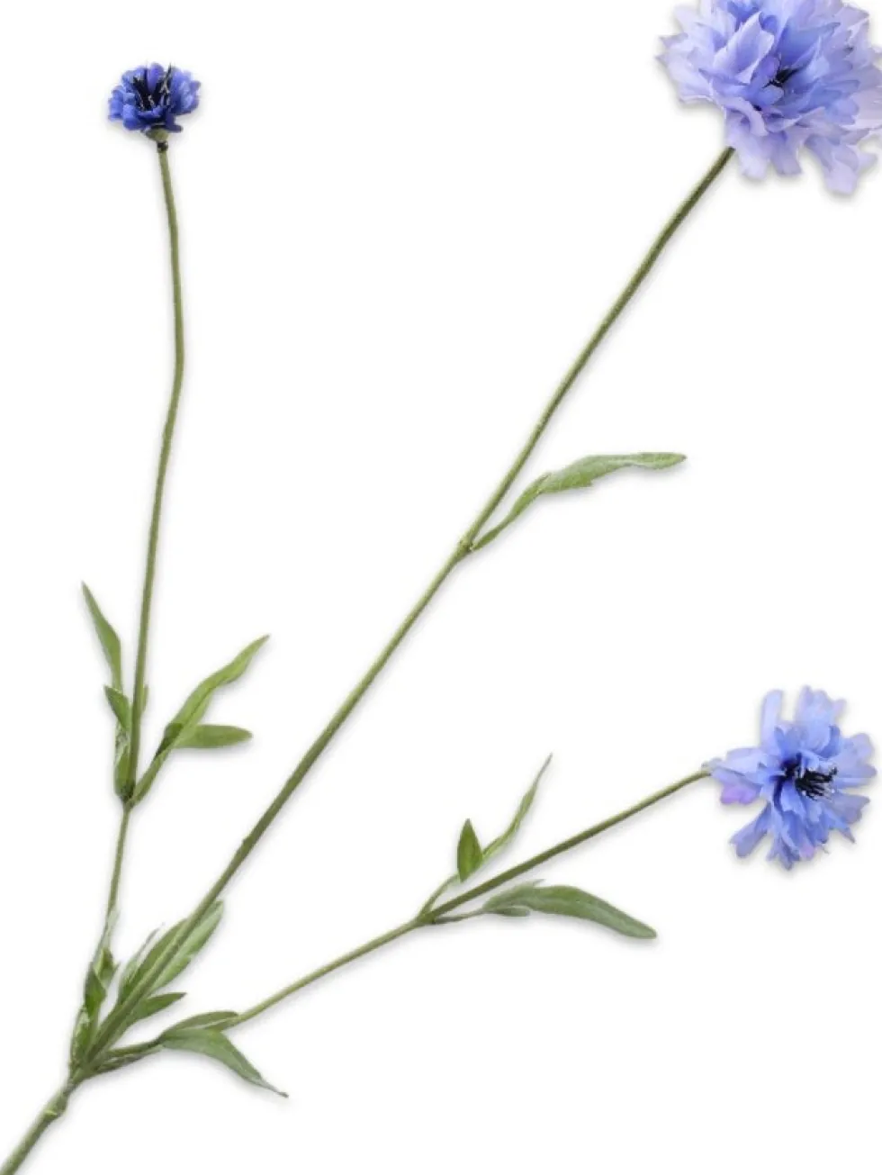 Silk-ka kunstbloem Korenbloem dubbelbloemig blauw H 65 cm