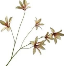Silk-ka kunstbloem Lelie groen / roze H 85 cm