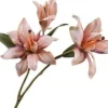 Silk-ka kunstbloem Lelie roze H 12 cm