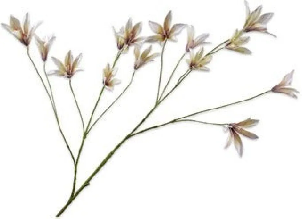 Silk-ka kunstbloem Lelie wit / geel H 114 cm