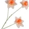 Silk-ka kunstbloem Narcis wit / oranje H 100 cm