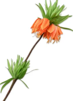 Silk-ka kunstbloem Perzische keizerskroon oranje H 64 cm