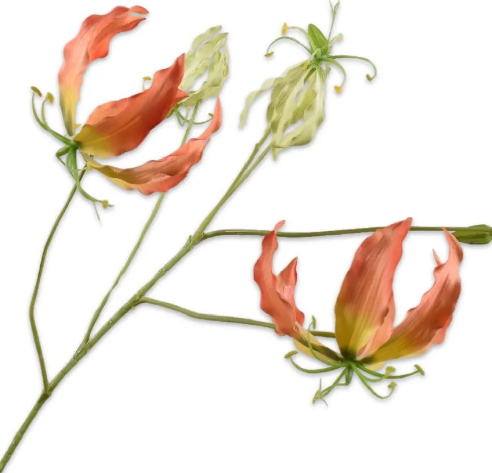 Silk-ka kunstbloem Prachtlelie oranje H 89 cm