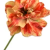 Silk-ka kunstbloem Tulp dubbelbloemig rood / geel H 69 cm