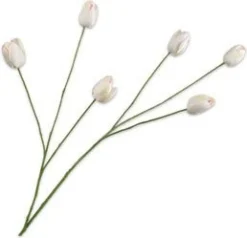 Silk-ka kunstbloem Tulp wit H 100 cm