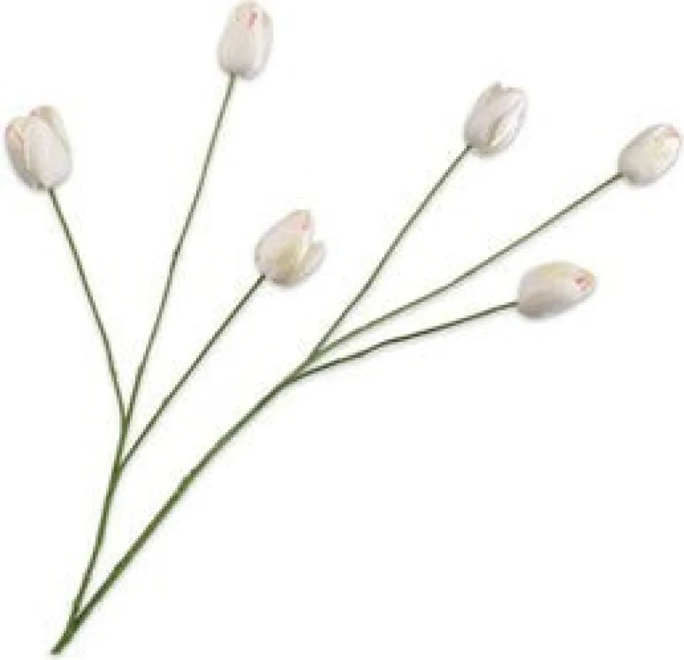 Silk-ka kunstbloem Tulp wit H 100 cm