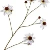 Silk-ka kunstbloem Zinnia wit H 91 cm