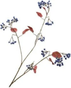 Silk-ka kunsttak Sneeuwbal met blad blauw H 94 cm