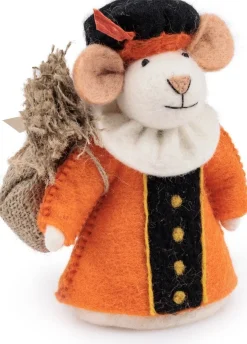 Sjaal met Verhaal sinterklaas decoratie Sint pietermuis oranje 11 x 13 x 17 cm