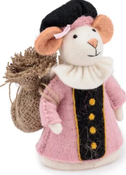 Sjaal met Verhaal sinterklaas decoratie Sint pietermuis roze 11 x 13 x 17 cm