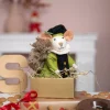 Sjaal met Verhaal sinterklaas decoratie Sint pietermuis groen 11 x 13 x 17 cm