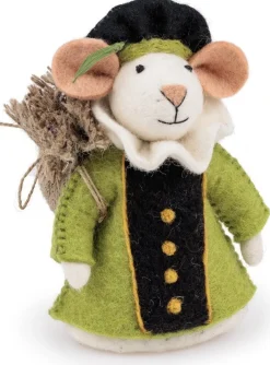 Sjaal met Verhaal sinterklaas decoratie Sint pietermuis groen 11 x 13 x 17 cm
