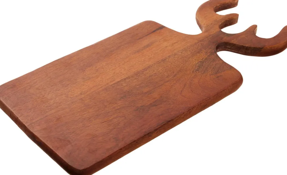 Snijplank Gewei naturel mangohout 30,5 x 13,5 x 2 cm
