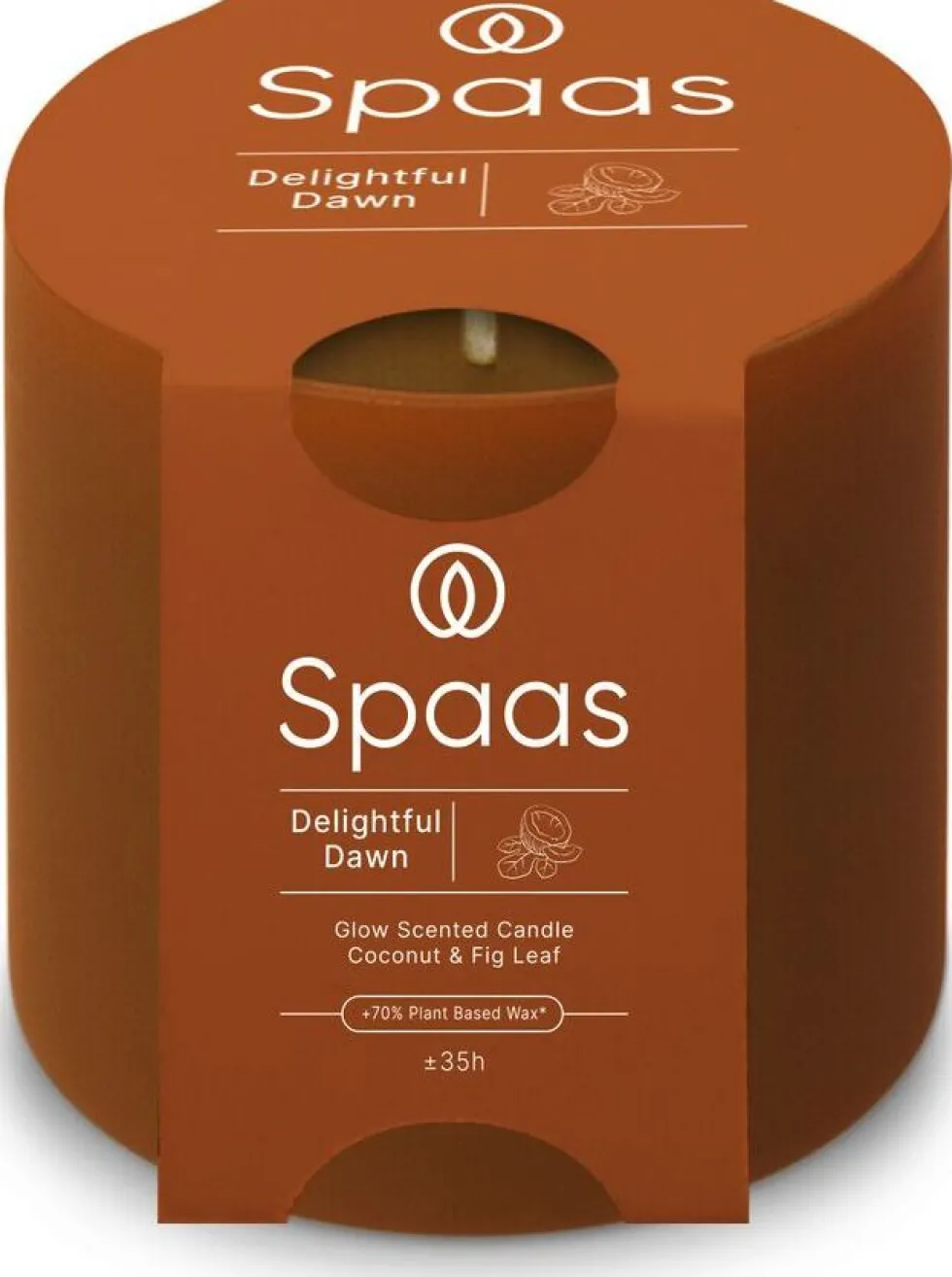 Spaas geurkaars Essential collection Delightful Dawn oranje 35 uur D 7 H 7 cm