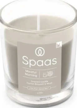 Spaas geurkaars Essential collection Mindful Morning grijs 25 uur D 7,3 H 8,3 cm